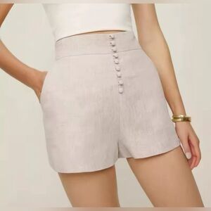 Women Linen High Waist Breathable Summer Shorts